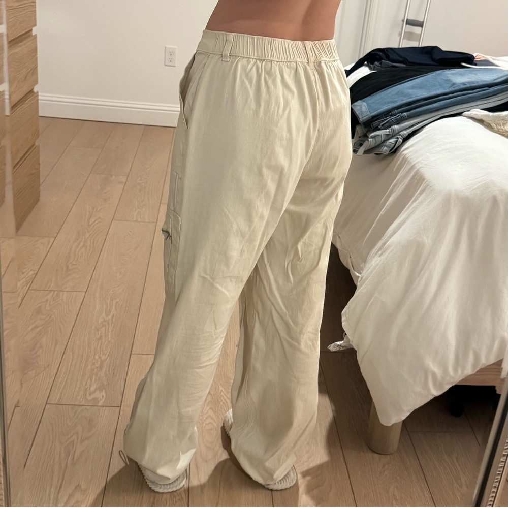Cream Cargo Pants - Picture 2 of 2